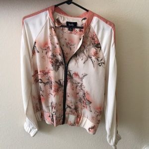 Flora print zip up cover up/jacket